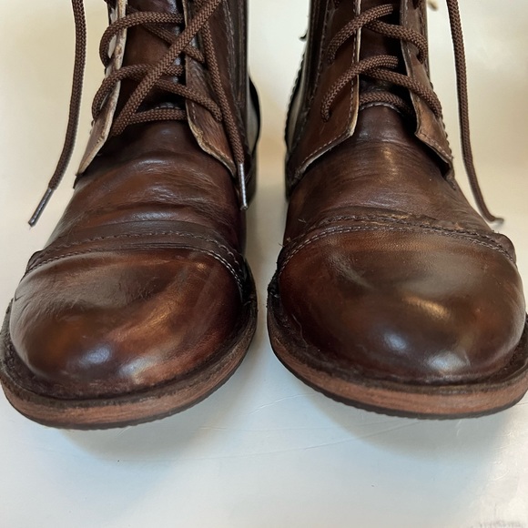 Bed Stu Brown Leather Lace Up Boots Size 8 Cobbler Series - Picture 6 of 15